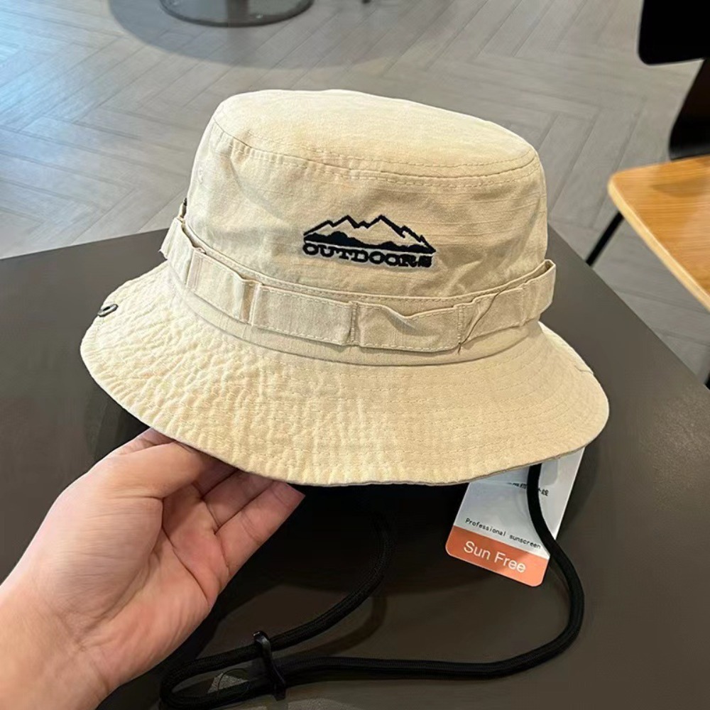 Bucket Hat Embroidered - Cappello da Pescatore con Ricamo Montagna,