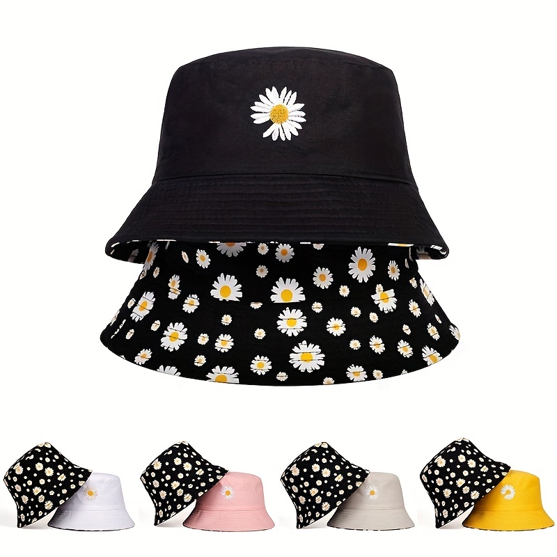 Bucket Hat Embroidered - Cappelli da pescatore a doppia faccia