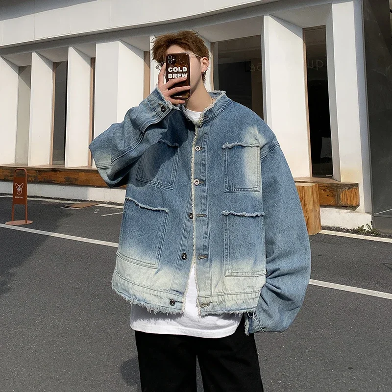Street Fashion Jacket Men - Giacca di Jeans Stile Hip Pop