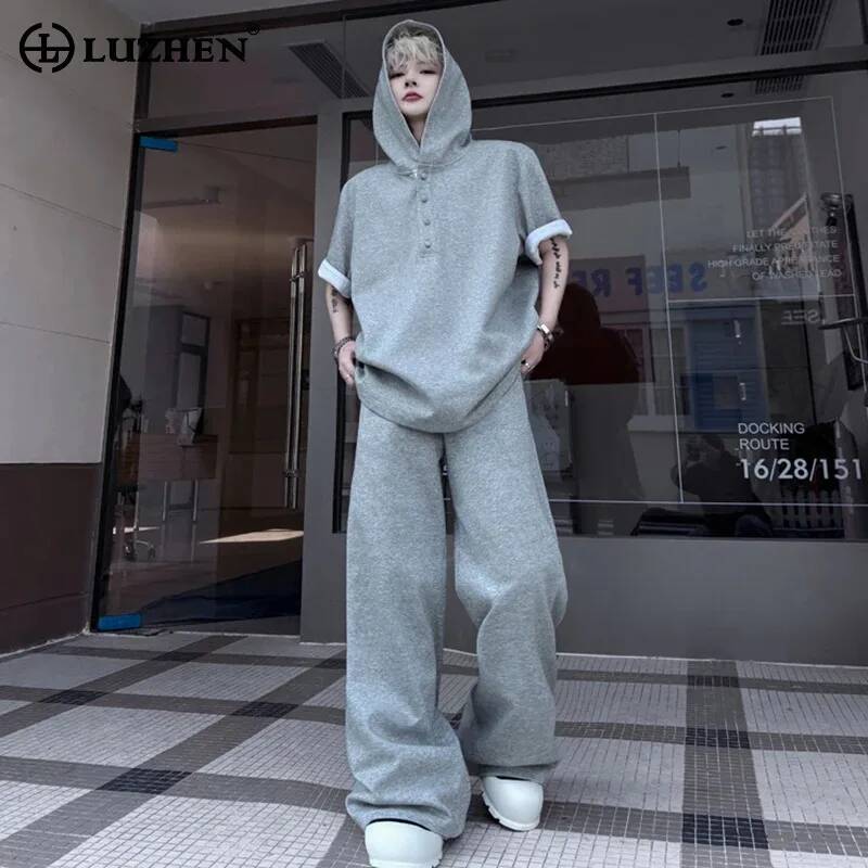 Street Fashion Men - LUZHEN Originale Completo Estivo 2026: Felpa