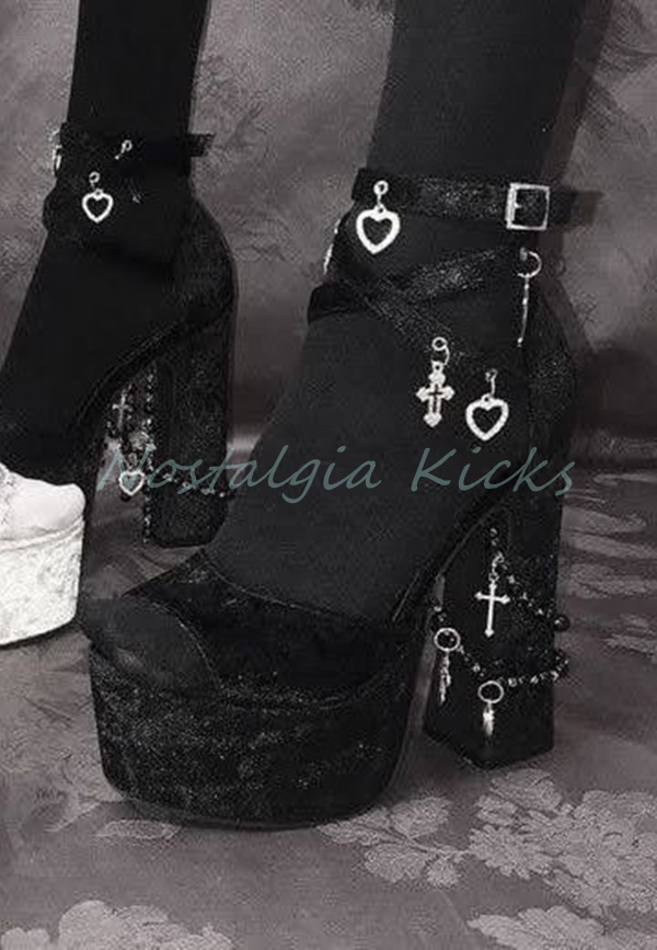Street Fashion Punk - Sandali con tacco alto con plateau