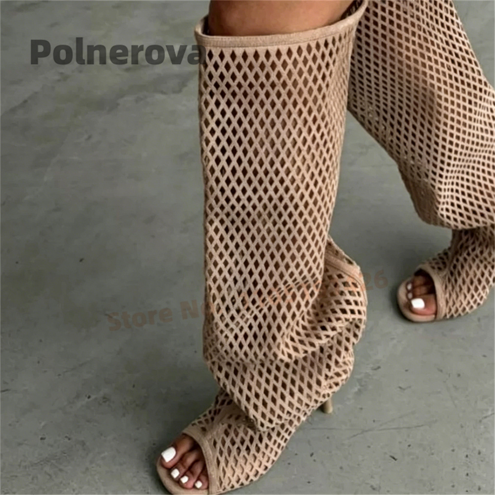 Street Fashion Female - Stivali Alti al Ginocchio in Pelle