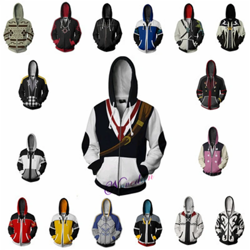 Street Fashion Jacket Men - Kingdom Hearts Felpa con cappuccio Anime