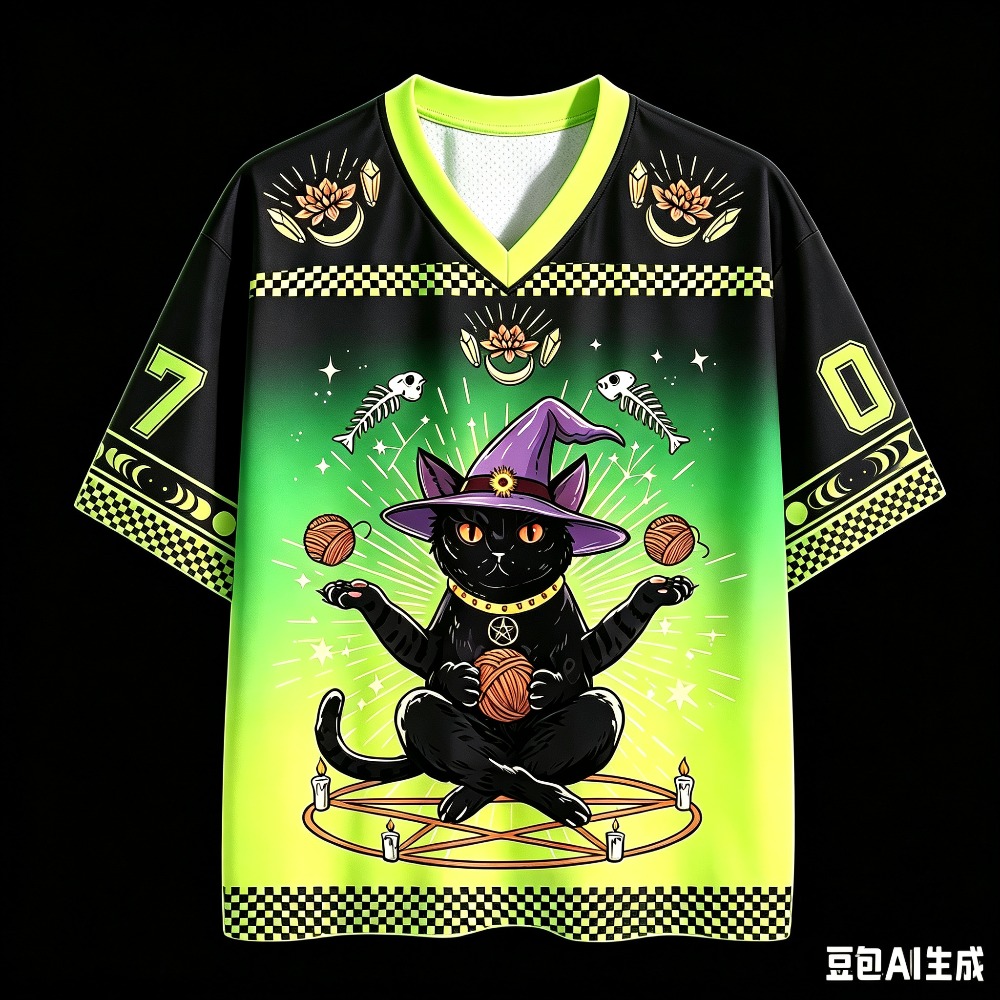 Fashion Street Cat - Divertente T-shirt Sportiva Retrò con Stampa
