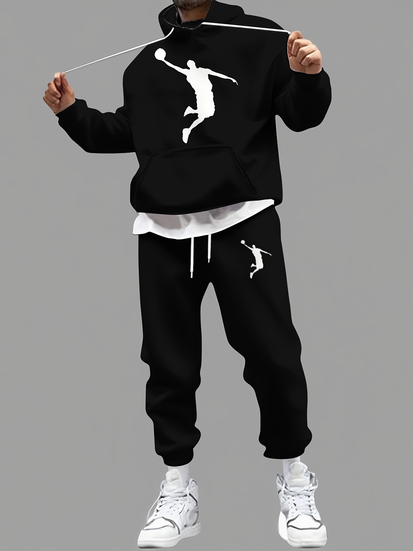 Street Fashion Men - Nuovo Set Felpa con Cappuccio e