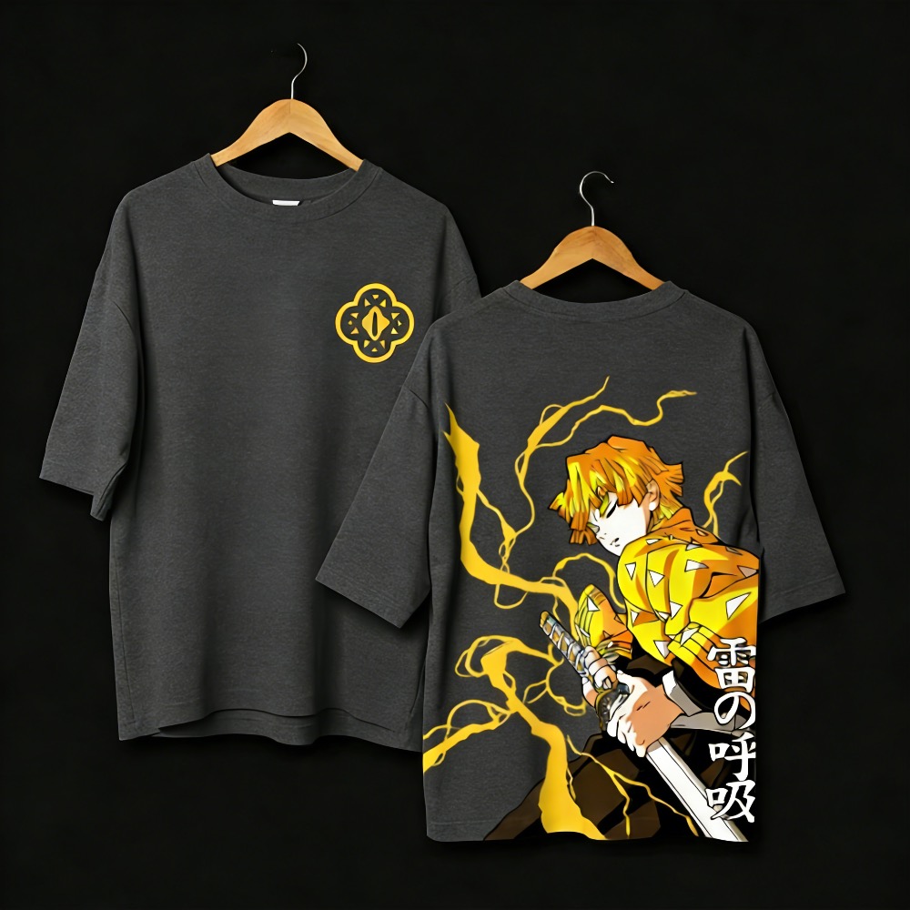 Street Fashion Kids - T-shirt Oversize con Stampa Anime Demon