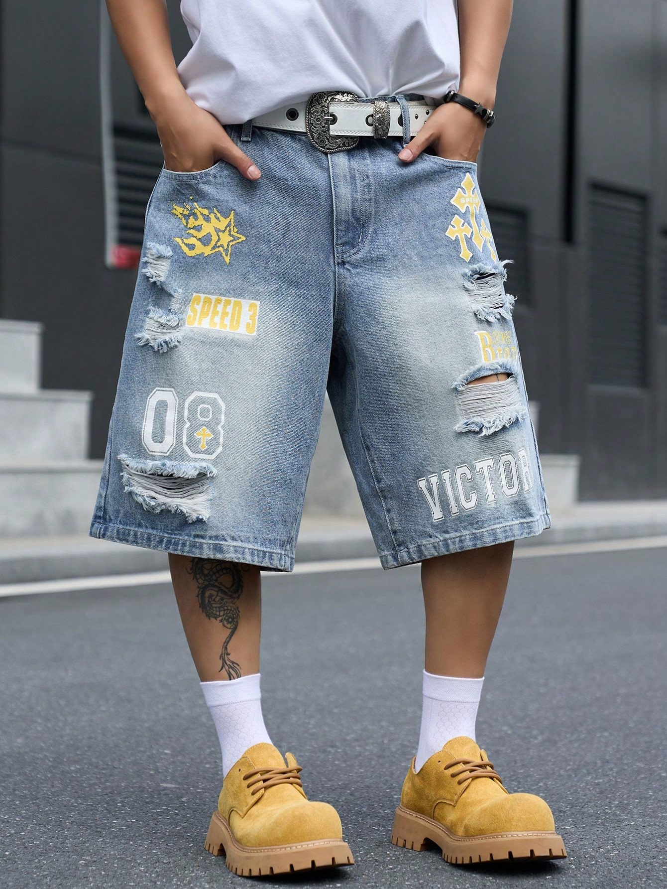 Street Fashion Types - Bermuda in denim da uomo a