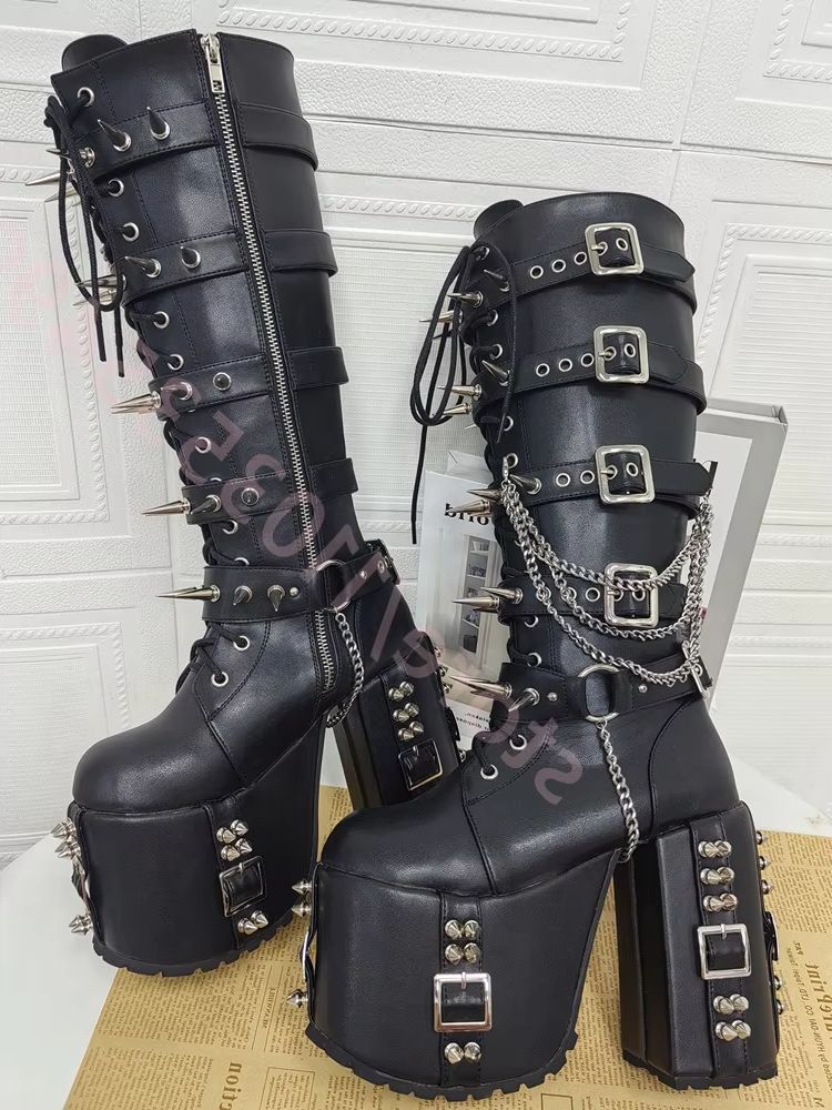 Stivali da moto con plateau st - Street Fashion Punk recensione e prezzo