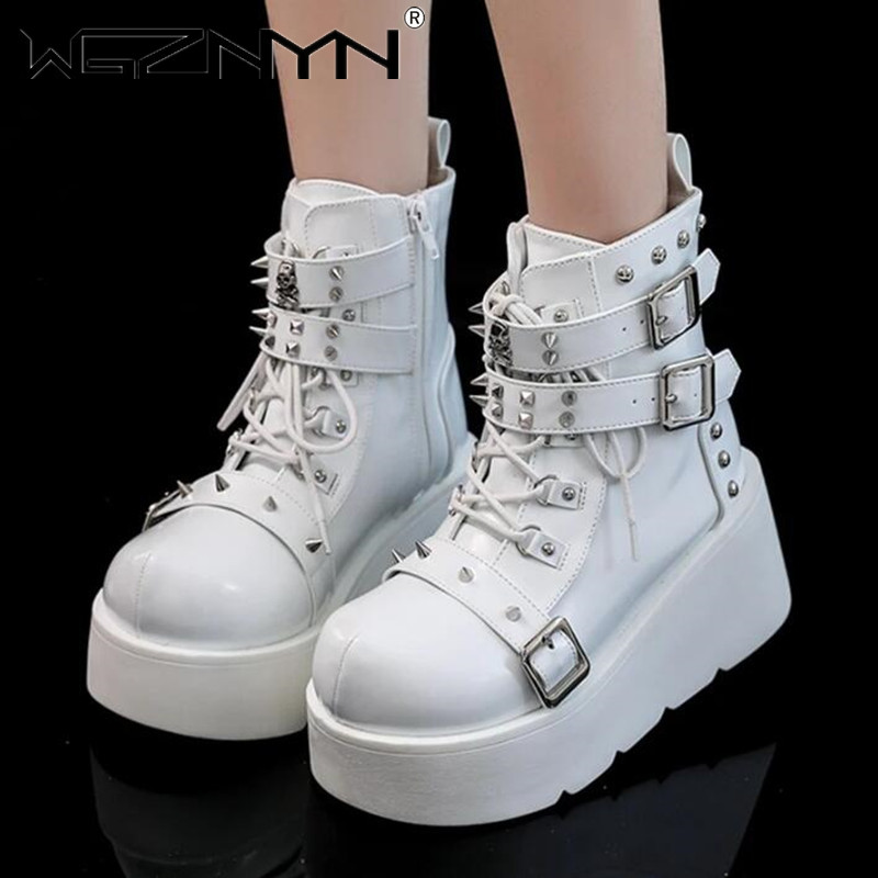 Nuove zeppe da donna stivali c - Street Fashion Punk recensione e prezzo