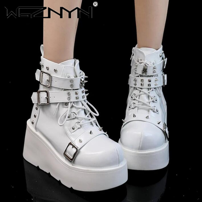 Nuove zeppe da donna stivali c - Street Fashion Punk recensione e prezzo