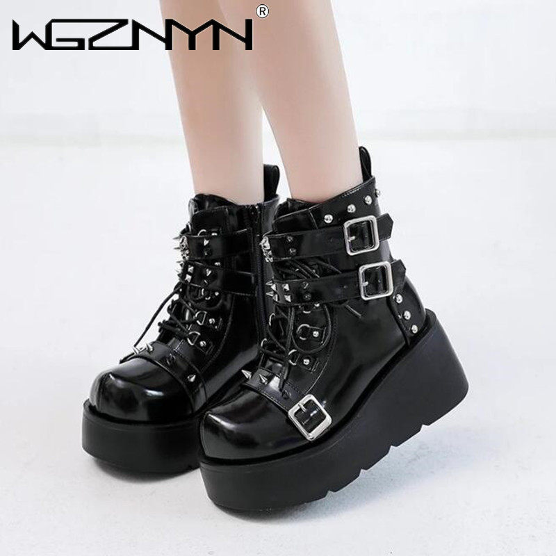 Nuove zeppe da donna stivali c - Street Fashion Punk recensione e prezzo