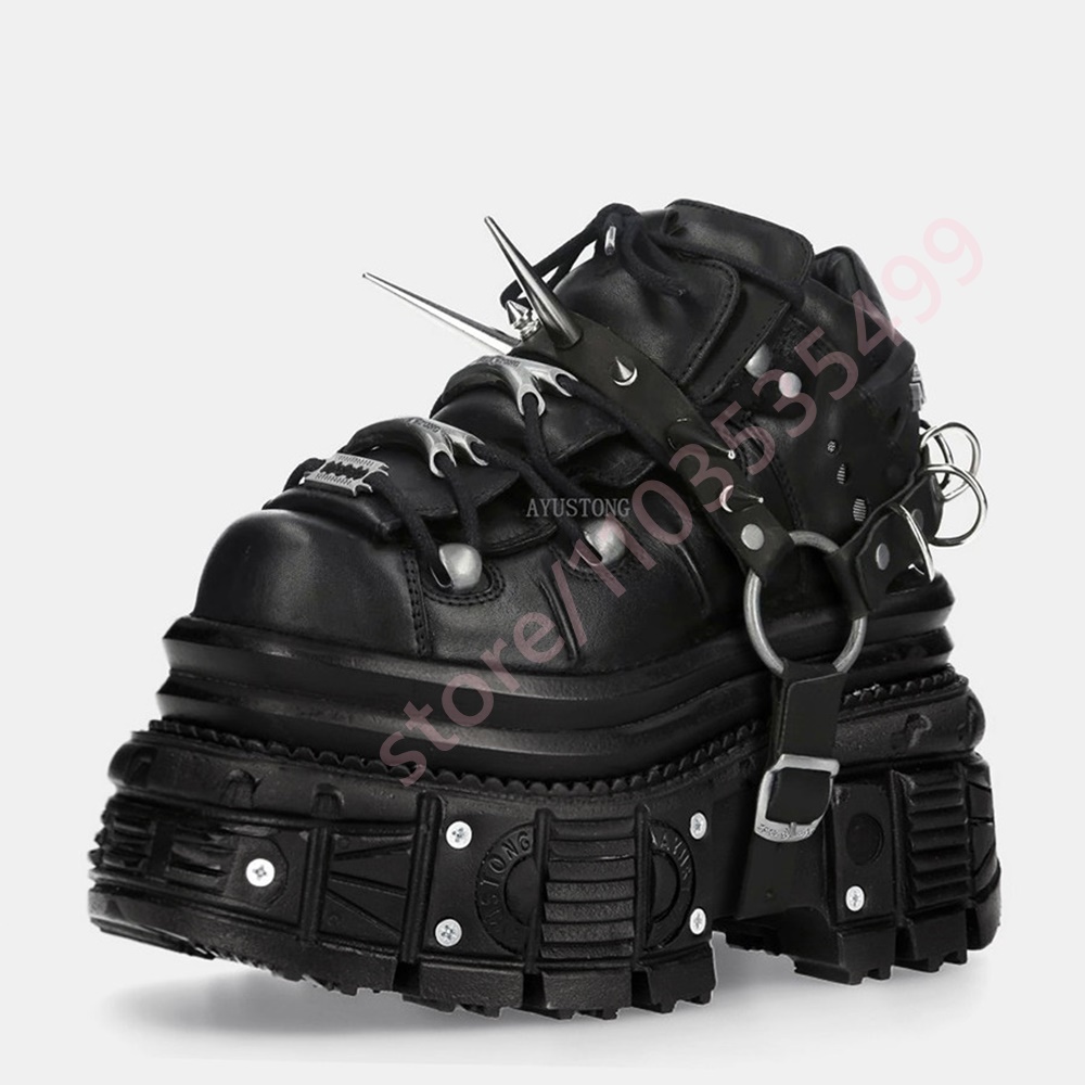 Nuove Sneakers Gotiche Nere Pu - Street Fashion Female recensione e prezzo