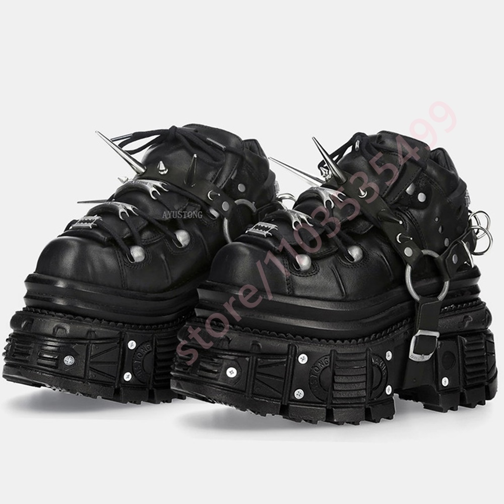 Nuove Sneakers Gotiche Nere Pu - Street Fashion Female recensione e prezzo
