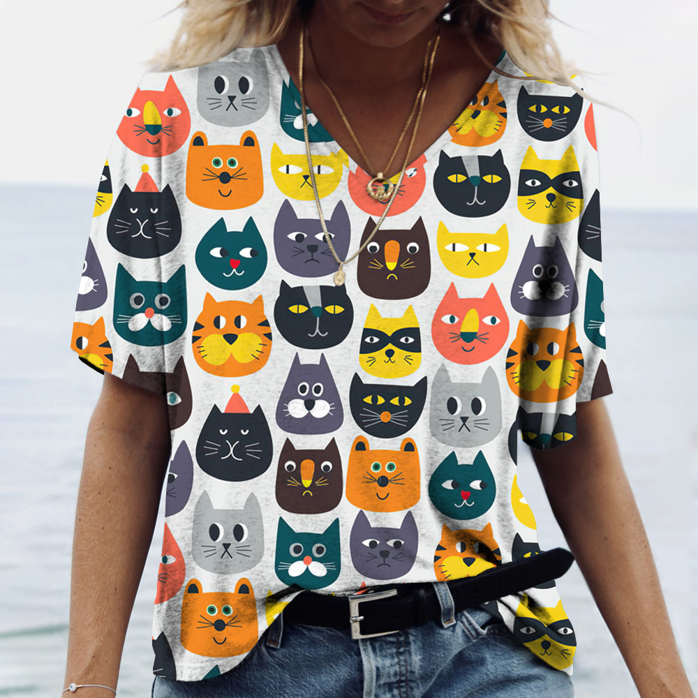 T-shirt da donna con scollo a  - Fashion Street Cat recensione e prezzo