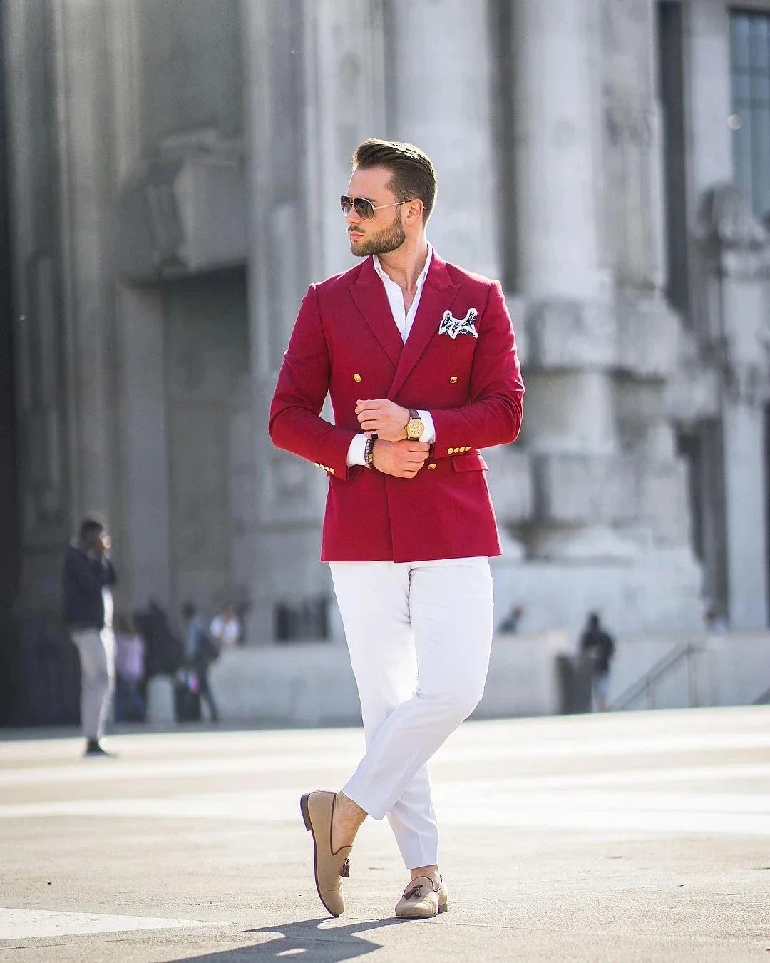 Completo Uomo Elegante Rosso c - Street Fashion Jacket Men recensione e prezzo