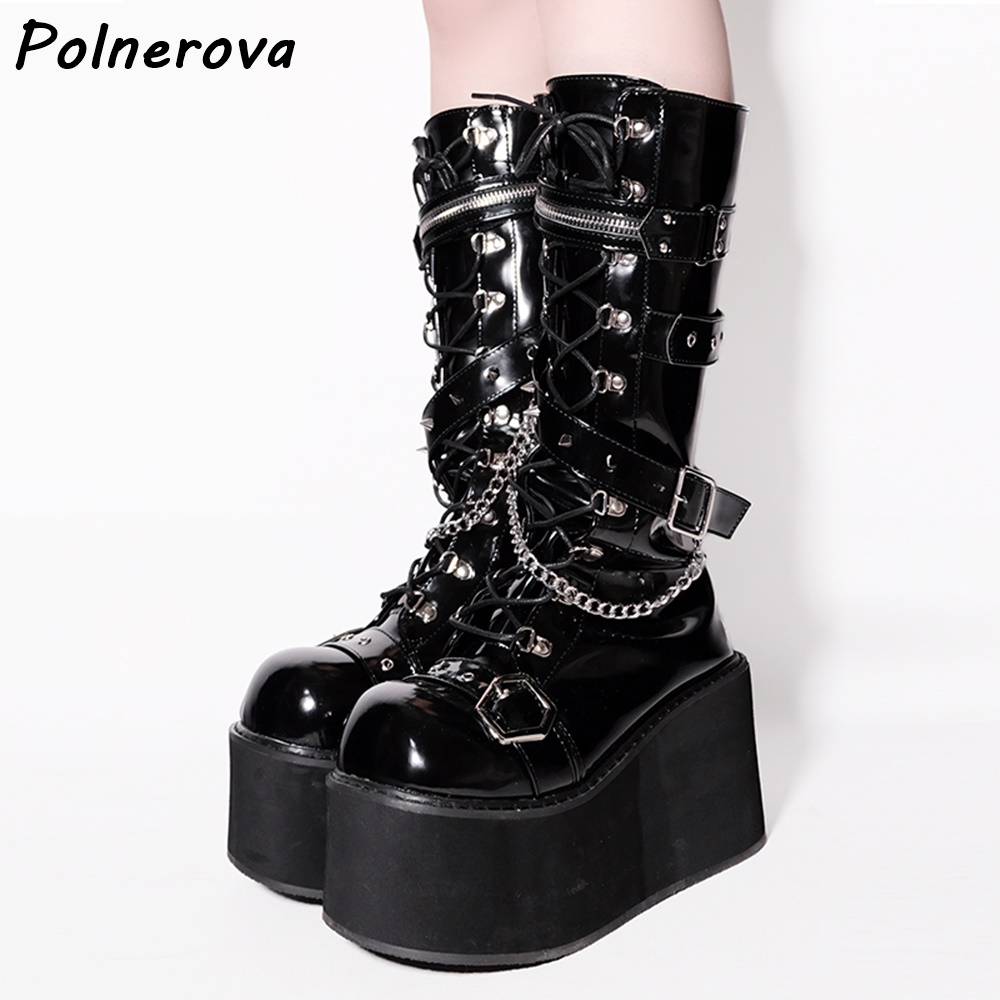 Stivali con catena in metallo  - Street Fashion Punk recensione e prezzo
