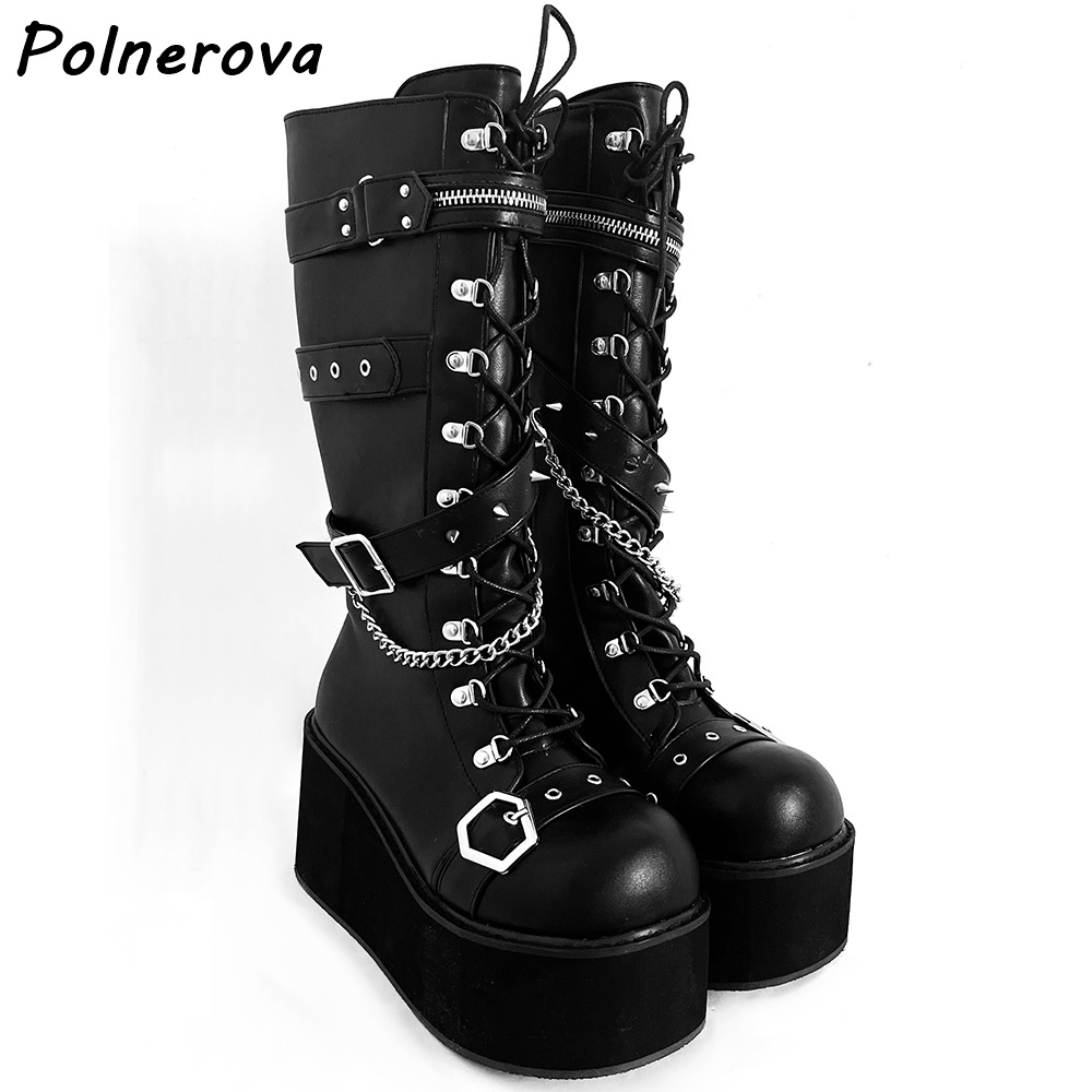 Stivali con catena in metallo  - Street Fashion Punk recensione e prezzo