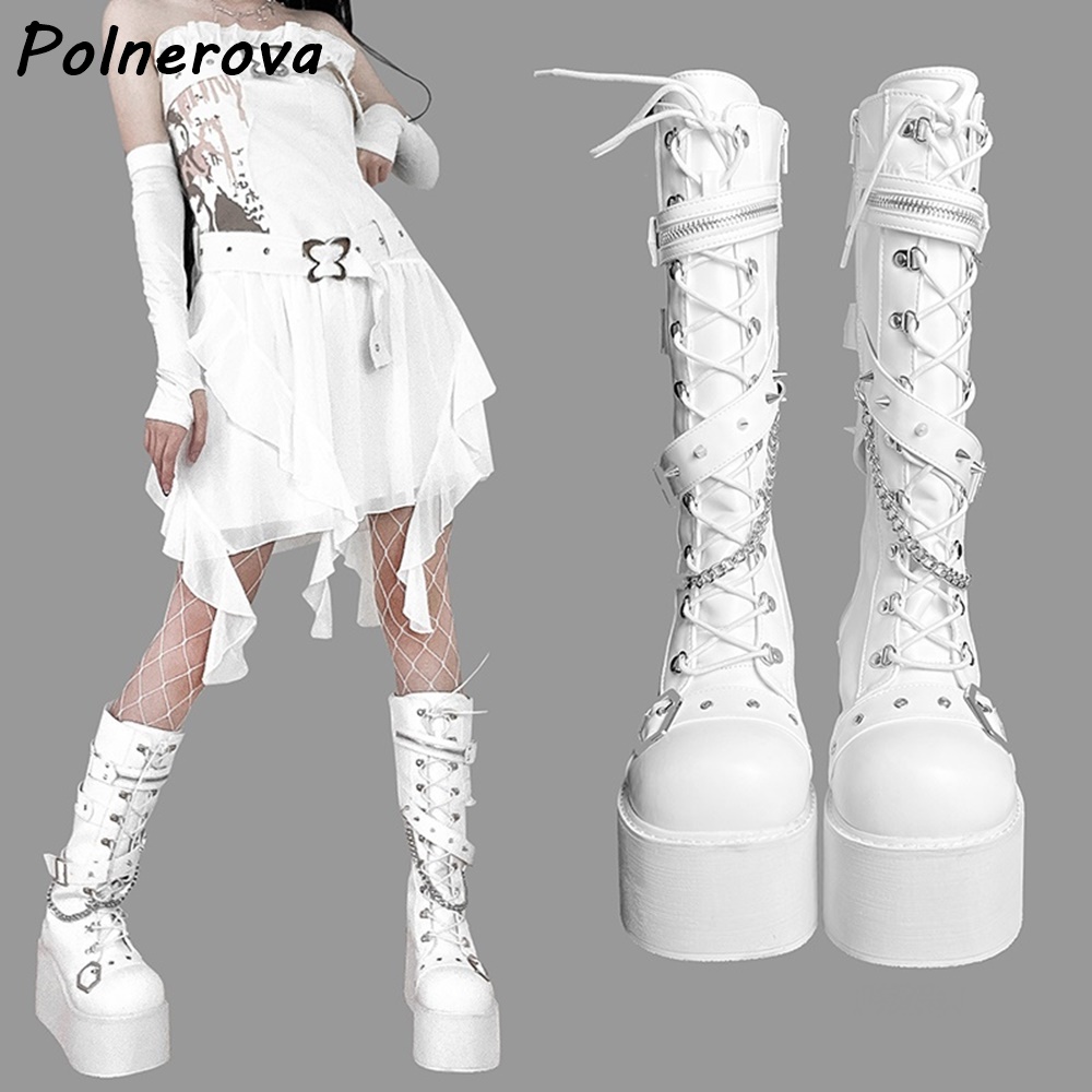 Stivali con catena in metallo  - Street Fashion Punk recensione e prezzo