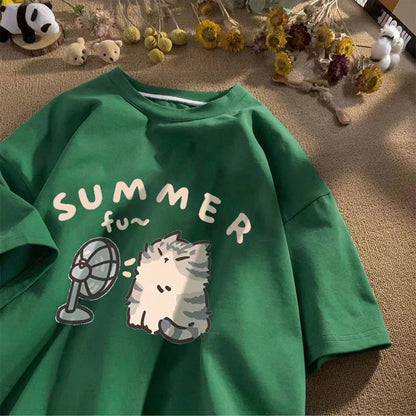 T-shirt in cotone con stampa d - Fashion Street Cat recensione e prezzo